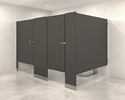 Example of Hadrian floor mounted partitions