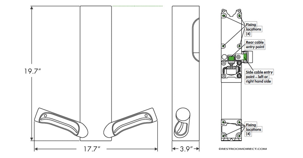Measurements for Dyson Airblade HU03-LV