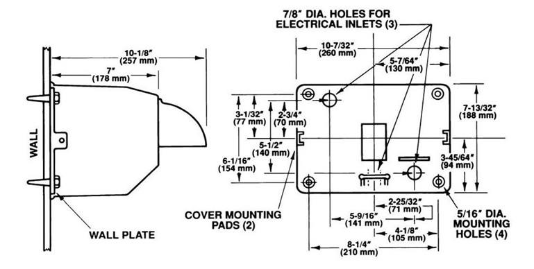 Excel Dryer LEXAN Hands On Hand Dryer Measurement Diagram
