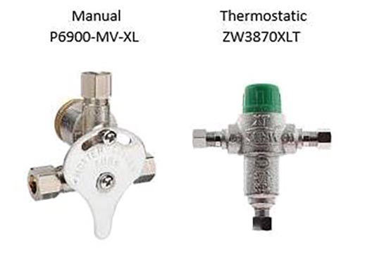 manual mixing valve and thermostatic mixing valve