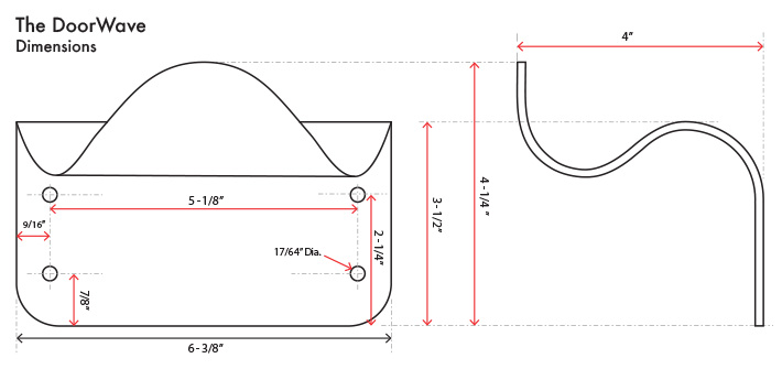 Measurement Diagram for DoorWave hands-free door opener