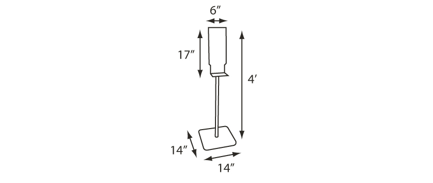 Measurements Diagram for SF0320-16 Stand