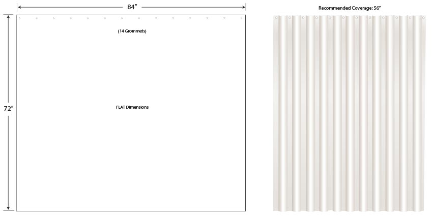 Measurements for ASI 10-1200-V84 Vinyl Shower Curtain