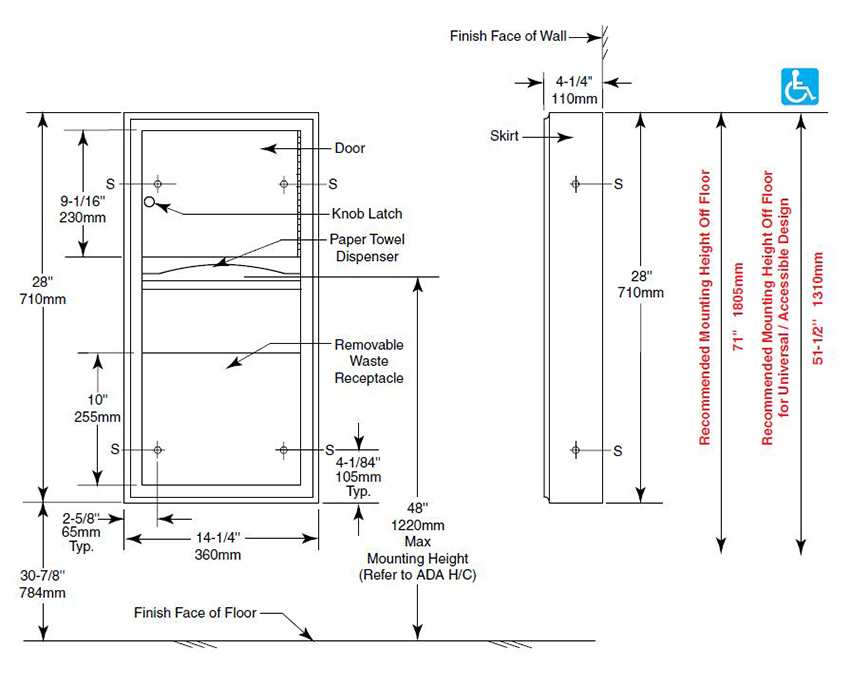 Measurements Diagram for ASI 3699