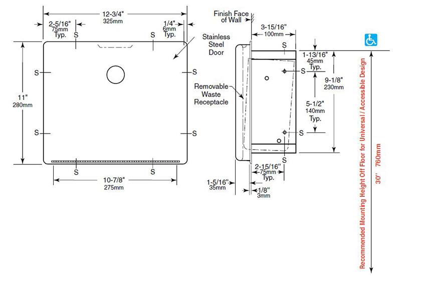 Measurements Diagram for ASI 4353