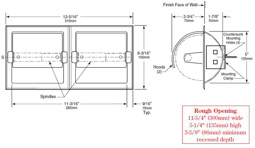 Measurements Diagram for ASI 6997