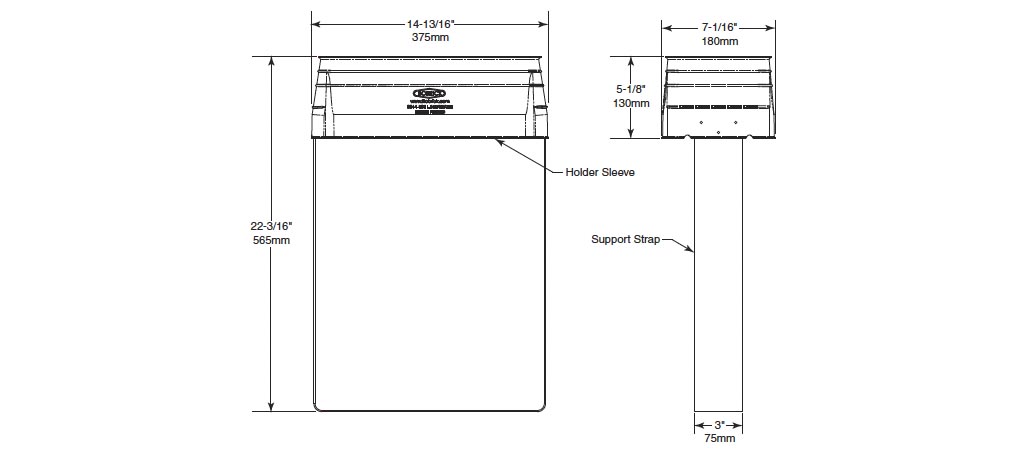 Measurements for Bobrick 43944-134 Bobrick LinerMate