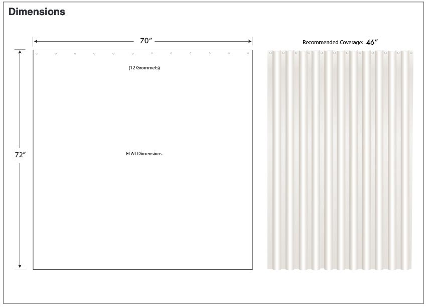 Measurements for Bobrick B-204-3 Shower Curtain