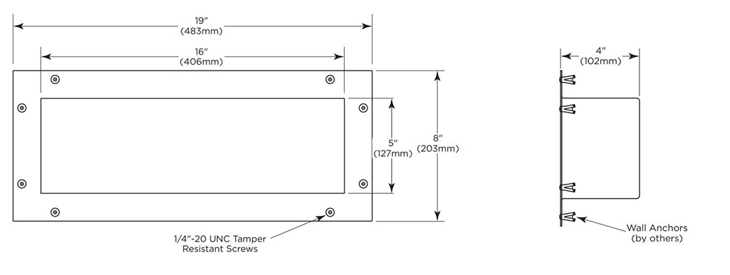 Measurements Diagram for Bobrick 9883