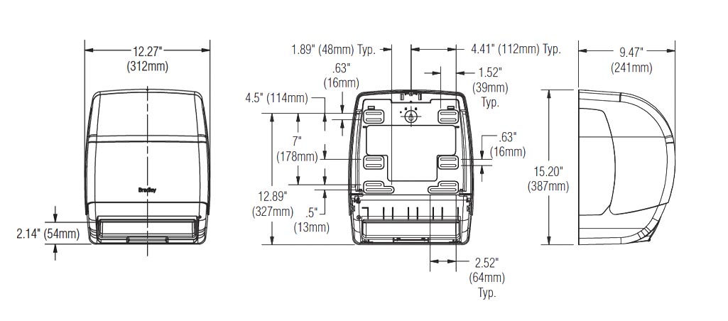 Measurements for Bradley 2494-000000