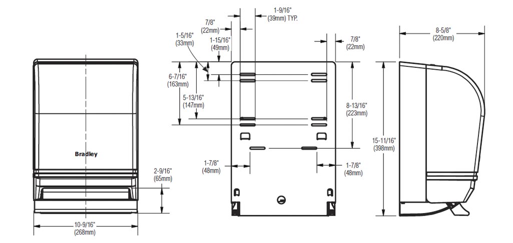 Measurements for Bradley 2497-000000
