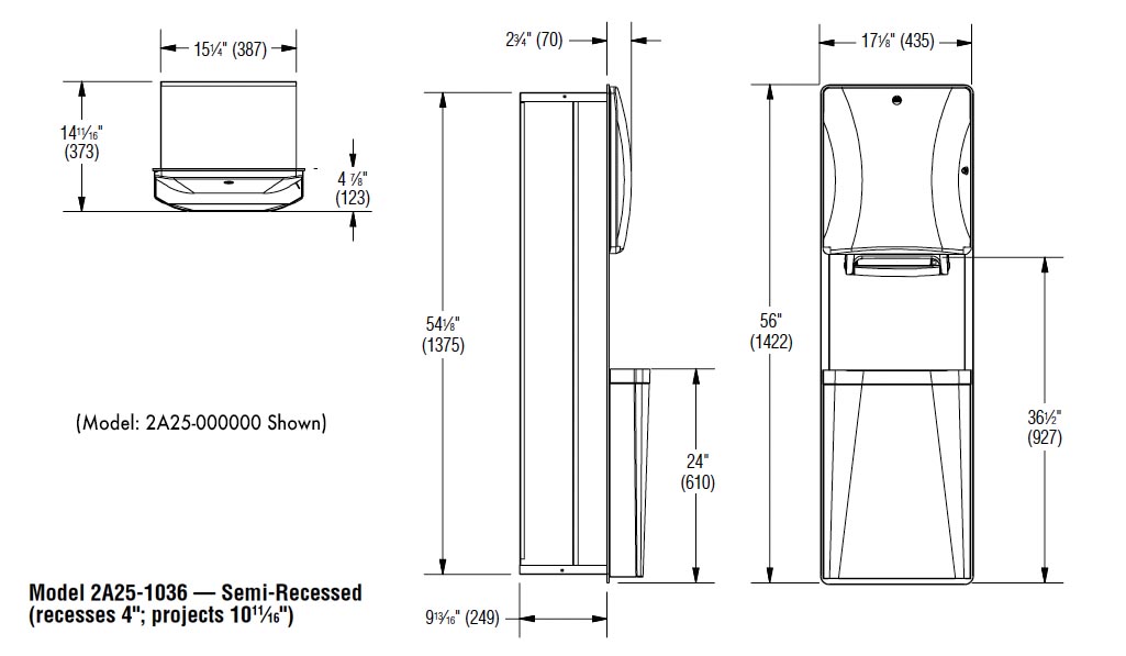 Measurements for Bradley 2A25-103600