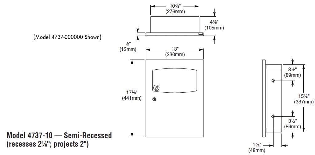 Measurements for Bradley 4737-100000