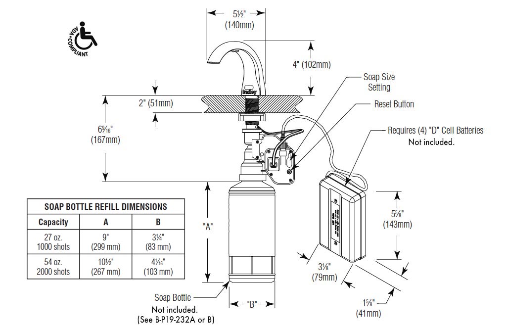 Measurements for Bradley 6315-000000