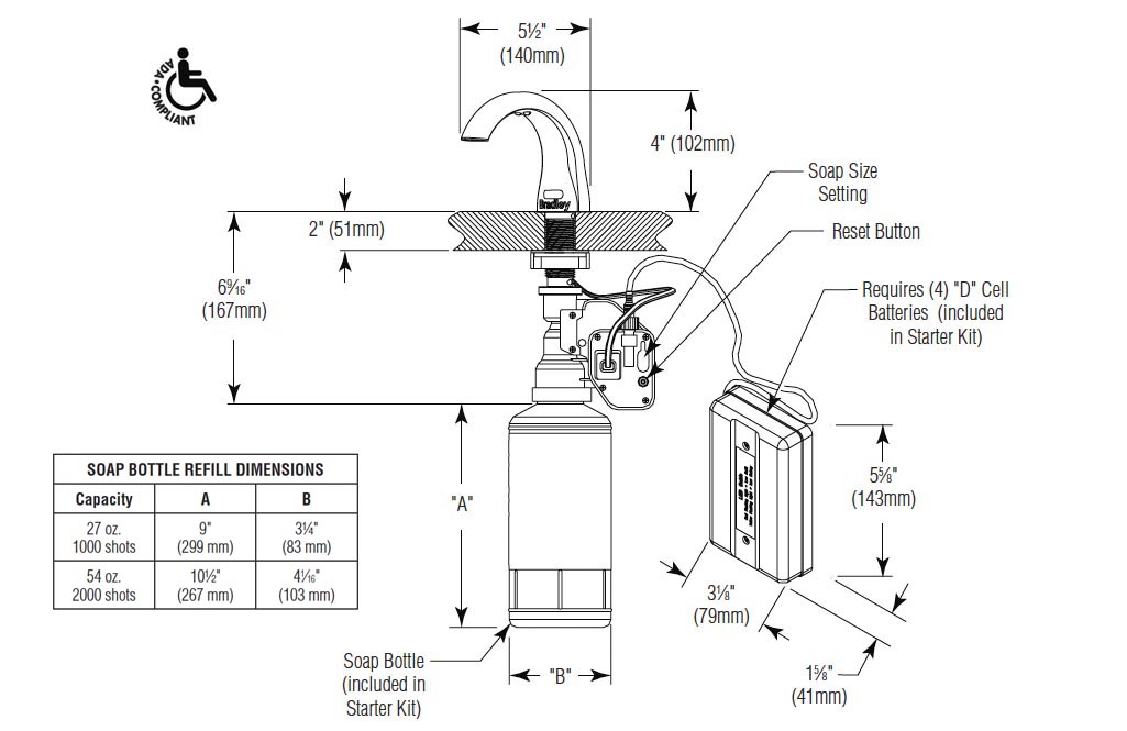 Measurements for Bradley 6315-KT0000