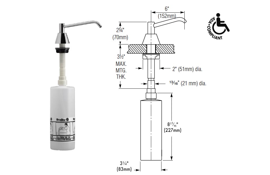 Measurements for Bradley 6326-680000