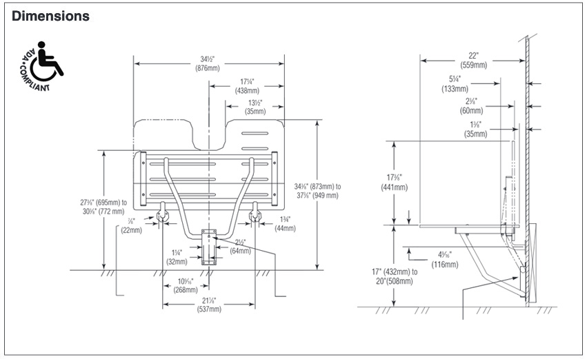 Measurements for Bradley 9569-000000
