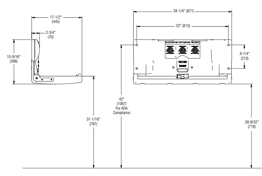 Measurements for Bradley 9631-000000