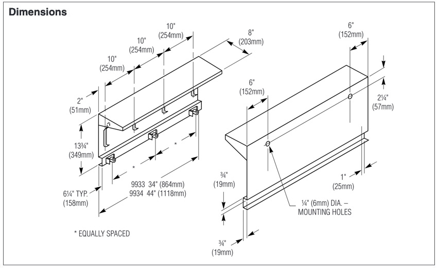 Measurements for Bradley 9934-000000