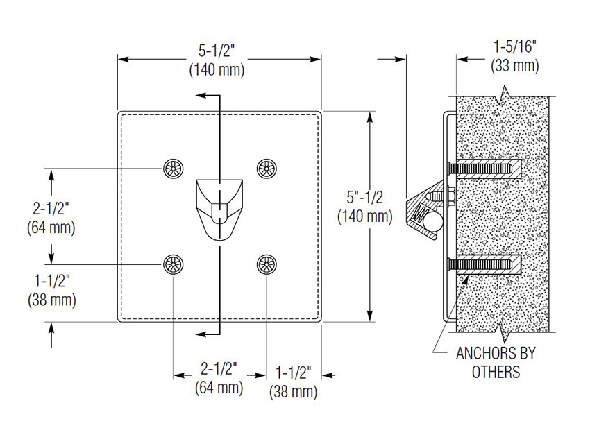 Measurements for Bradley SA31-000000 Security Hooks