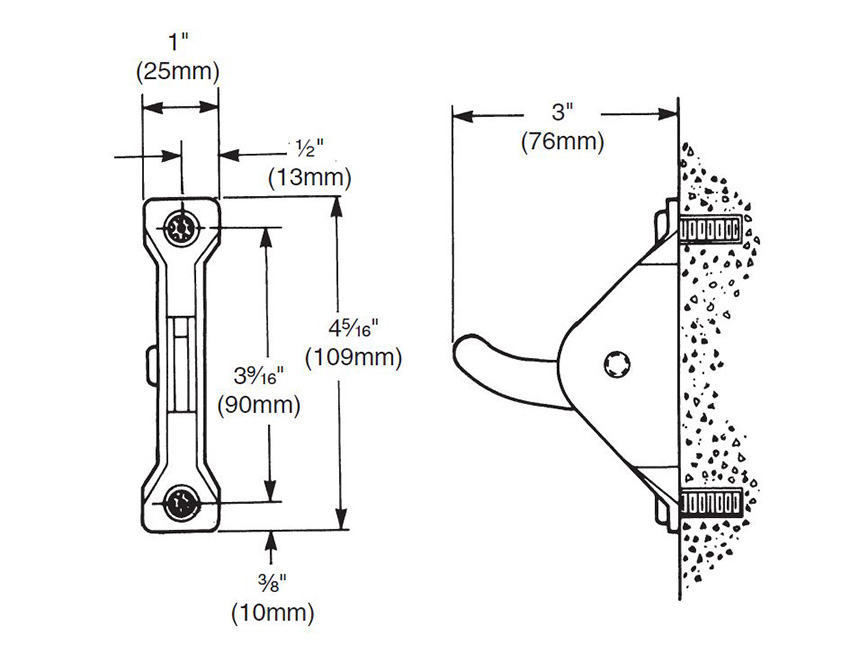 Measurements for Bradley SA37-000000 Security Hooks