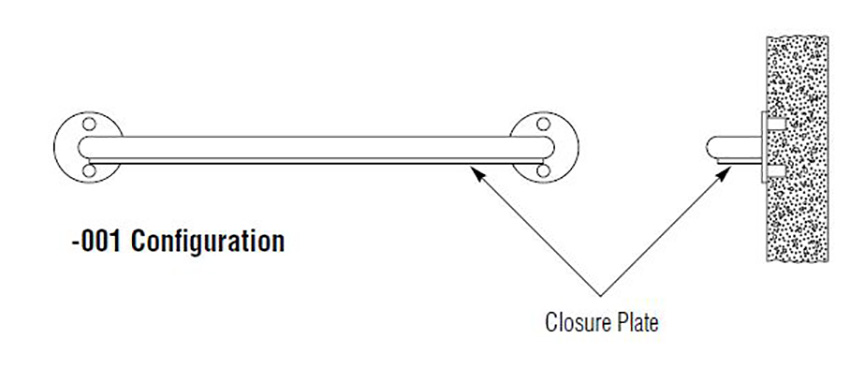 Measurements for Bradley SA70-001180 Security Grab Bars