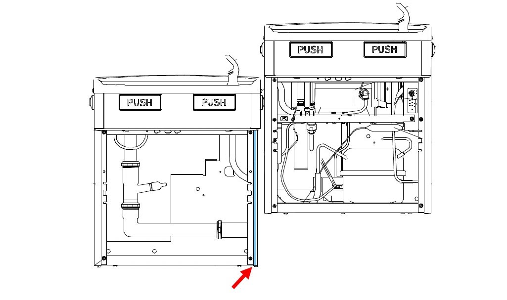 Diagram showing placement of the side panel.