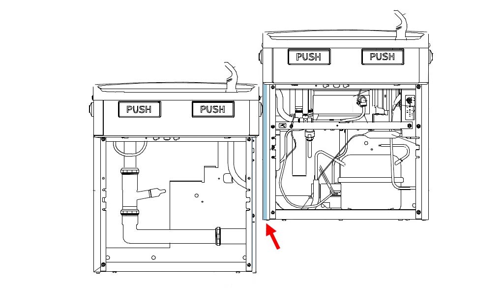 Diagram showing placement of the side panel.