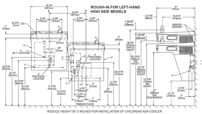 Measurements for Elkay EZOSTL8LC