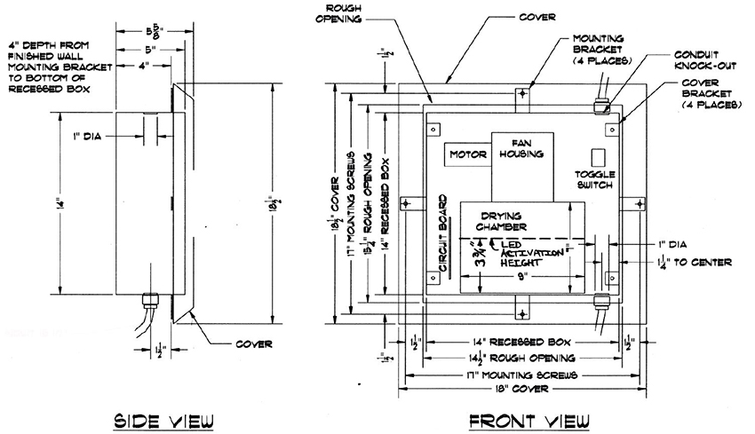 Measurement Diagram for P3-12S
