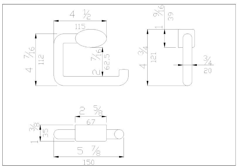 Measurements for F17AGN04W1 Wall Mounted Nylon Toilet Paper Holde