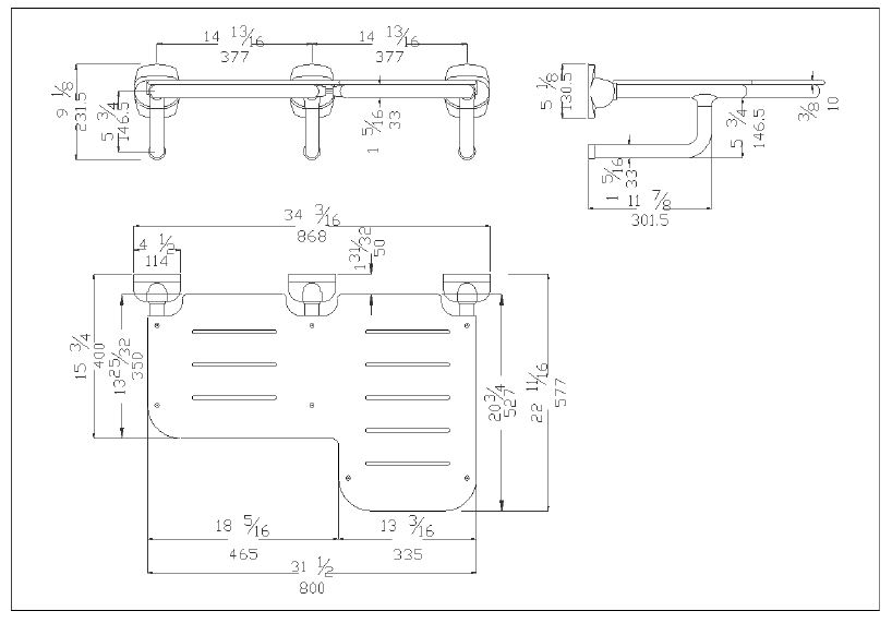 Measurements for G25JDL29W1 L-Shape Folding HPL Shower Seat