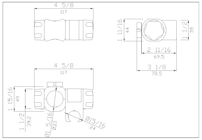 Measurements for Y87JOS02W1 Slide ABS Hand Shower Holder
