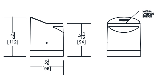Measurements Diagram for Zurn ZERK-C-WS1-TM