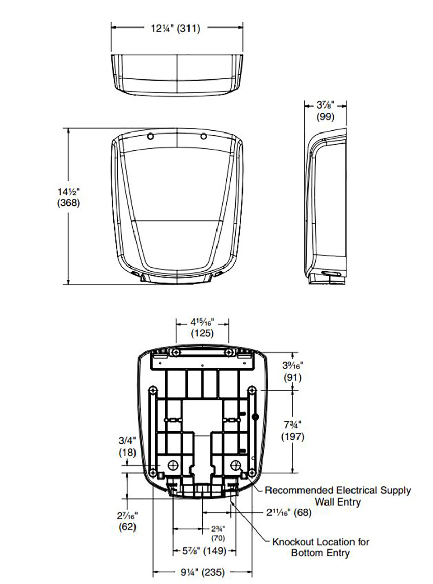 Measurement Diagram for Bradley Aerix+