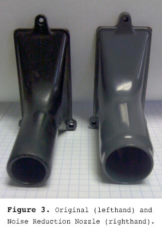 Figure 3. Regular Nozzle vs Noise Reduction Nozzle.