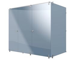 Example of Euro style partitions by Bradley Corp