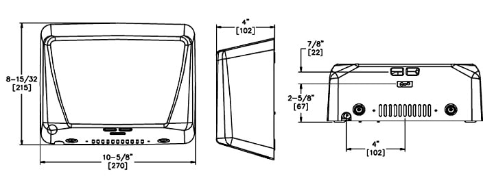 Diagram showing dimensions of ASI 10-0199-1-93