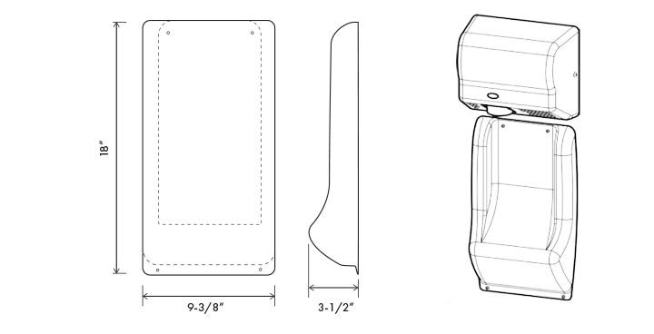 Measurements for ADA-WG Splash Guard