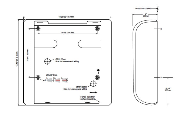 Measurement diagram for Bobrick B-7120-120