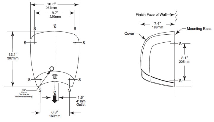 Measurement diagram for Bobrick B-778-240