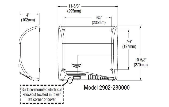 Bradley Aerix 2902-28 Measurement Diagram