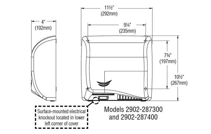 Bradley Aerix+ 2902-2874 Measurement Diagram