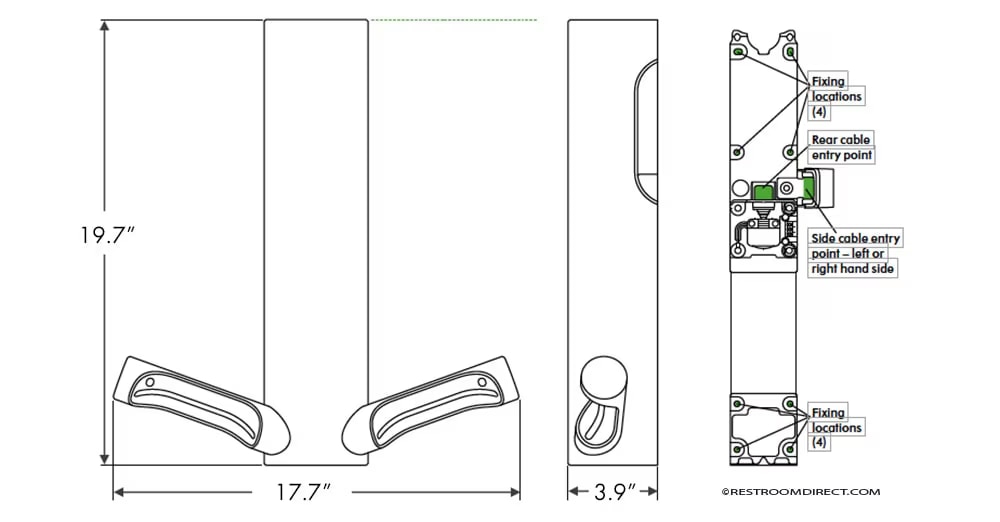 Dyson Airblade 9kJ HU03-LV Measurement Diagram