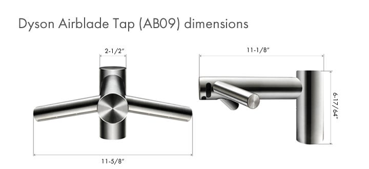 Dyson Airblade TAP AB09-HV Measurement Diagram