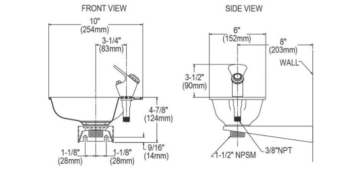 Elkay EDF15R Measurement Diagram