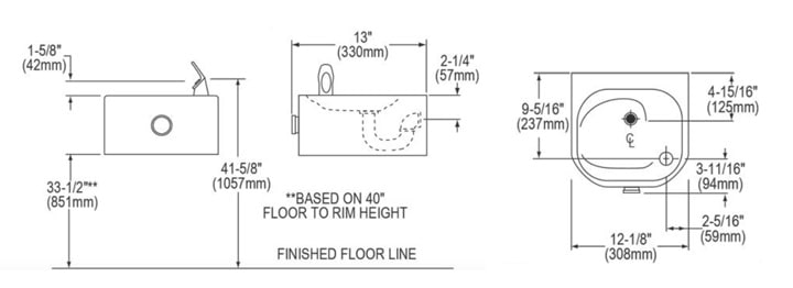 Elkay EDFP210C Measurement Diagram