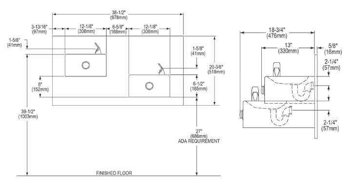 Elkay EDFP217C Measurement Diagram