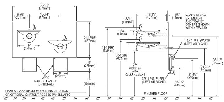 Elkay EDFPBM117C Measurement Diagram