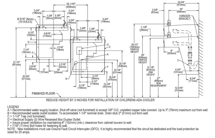 Elkay EMABFTLDDSC Measurement Diagram